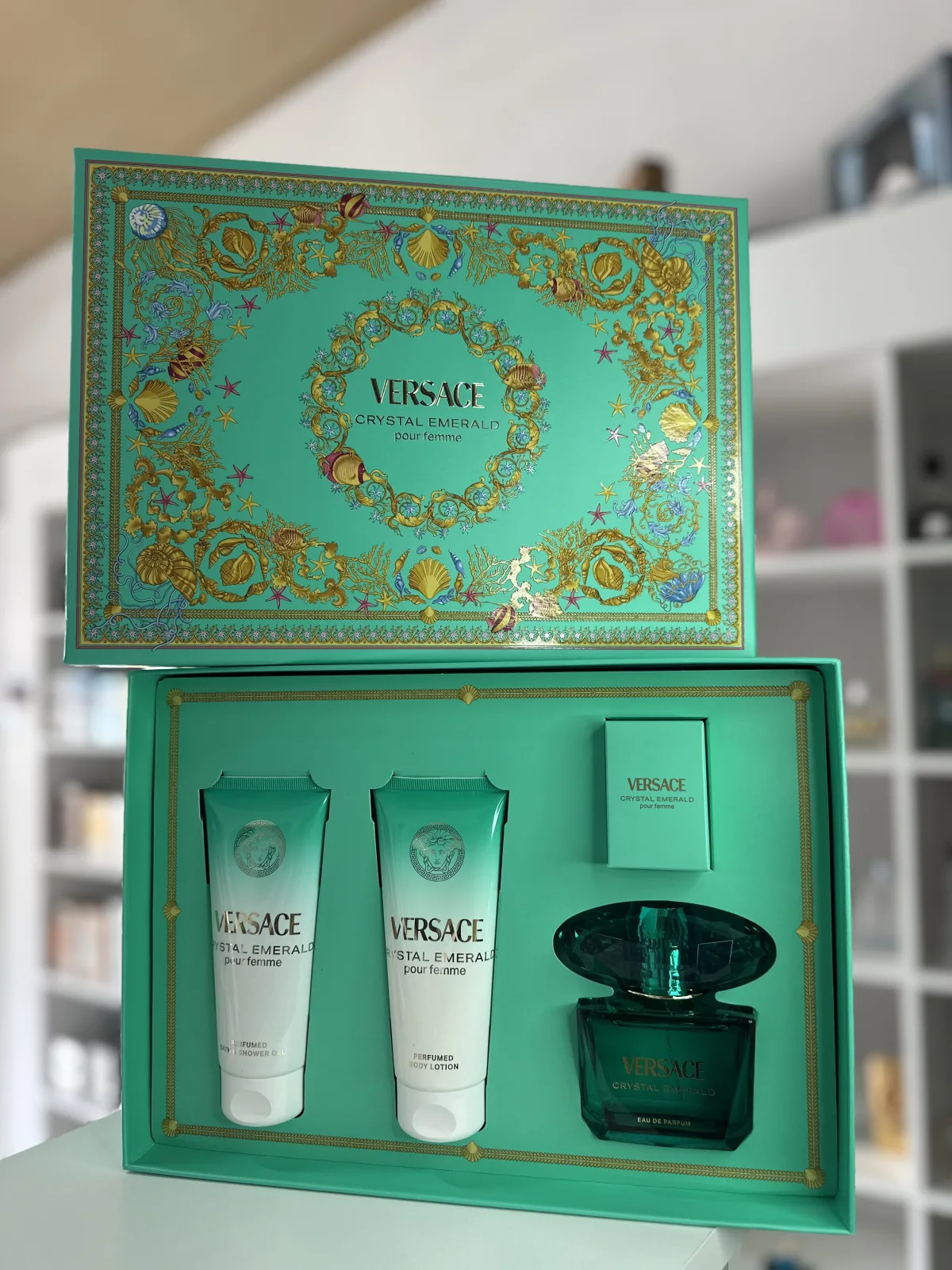 Set Versace Crystal Esmerald 4 Piezas